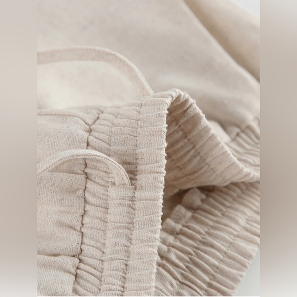 Linen Two Piece Crop Tank Wide Leg Pants Set - Picture 4 of 8